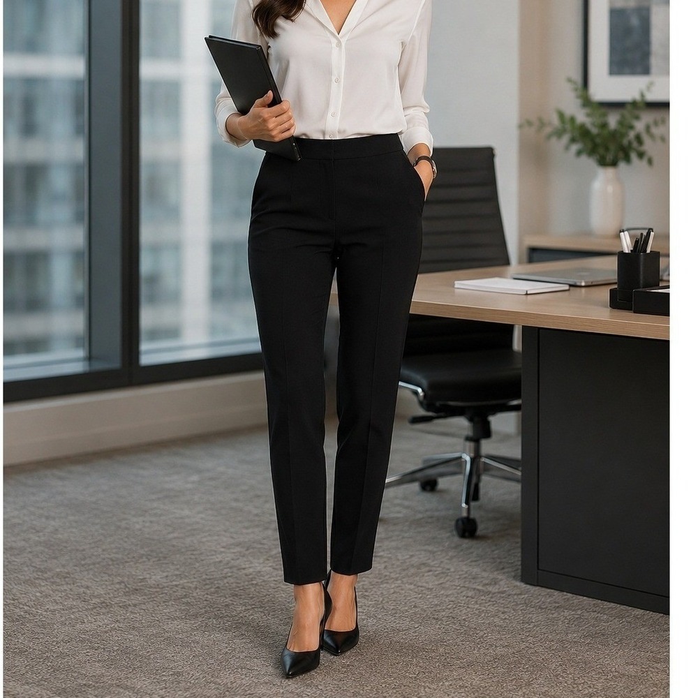Tory Burch Black Thick Ponte Knit Side Zip Dress Pants Trousers XS 0 2